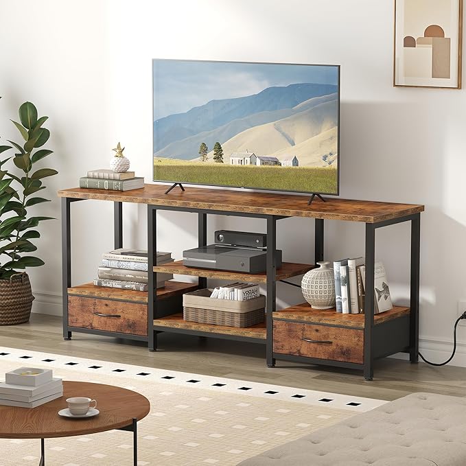 DUMOS 47 Inch TV Stand for 55-65 Inch TVs, Entertainment Center