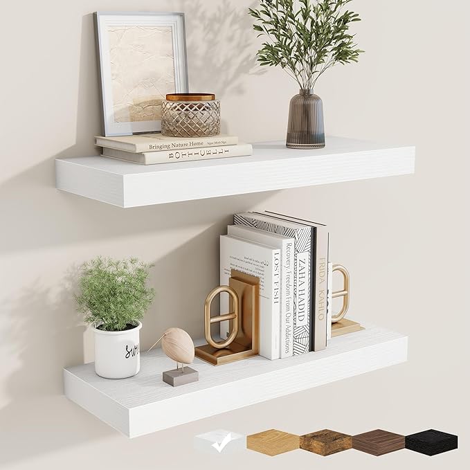 fuqing Floating Shelves for Wall, Wall Mounted Wood Floating Shelf