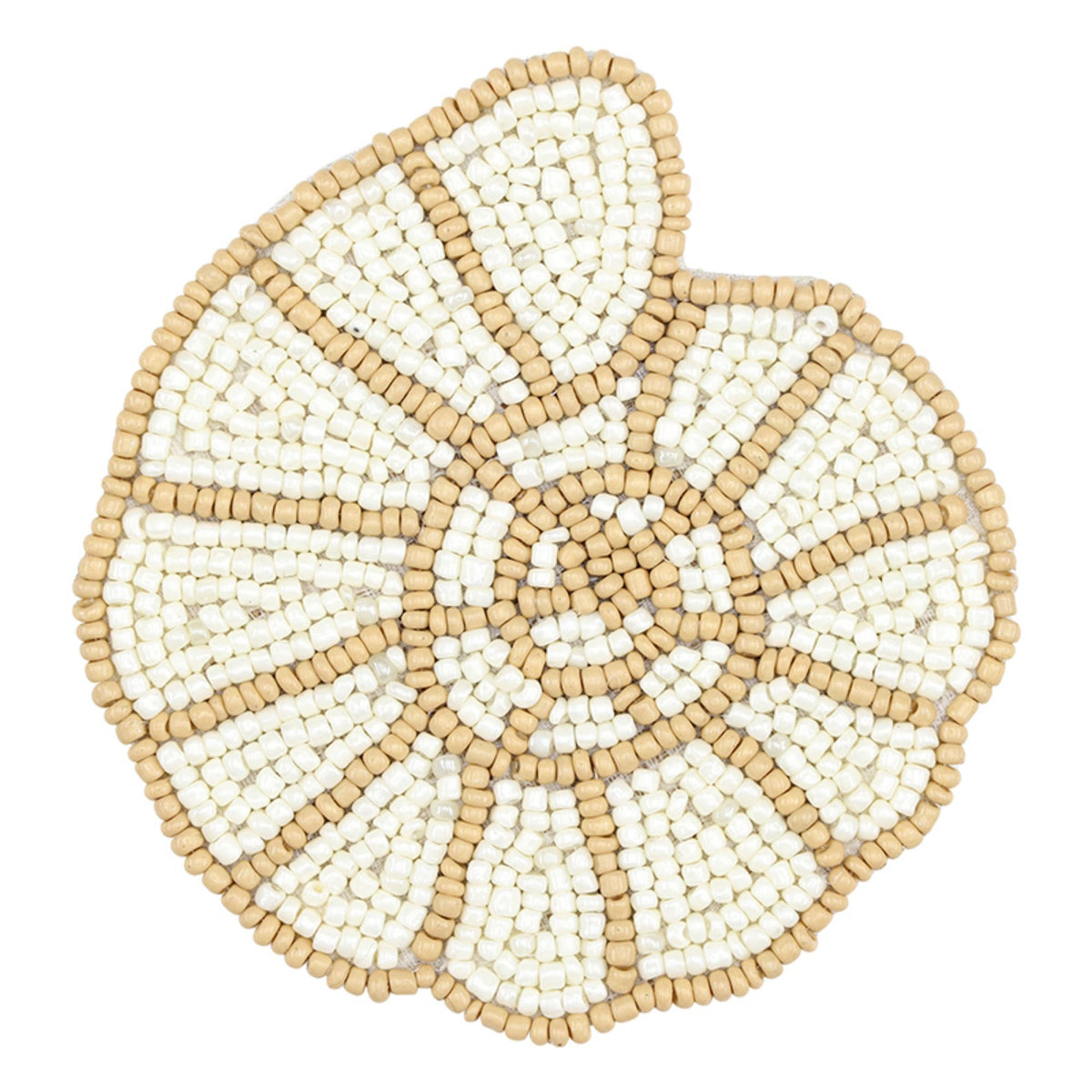 Santa Barbara Design Studios Coasters - Sea Shell Beaded Coaster Set, 4-Count, White Gold