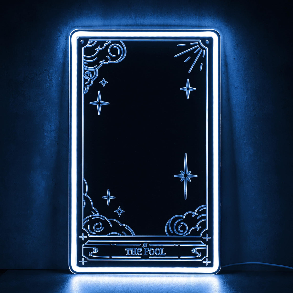 Kavaas Tarot Mirror Neon Sign - Ice Blue Mystical LED Neon Light for Occult Room Wall Decor, Witchy Art Spiritual Room Decor, Best Gifts for Fortune Teller, Tarot Enthusiast