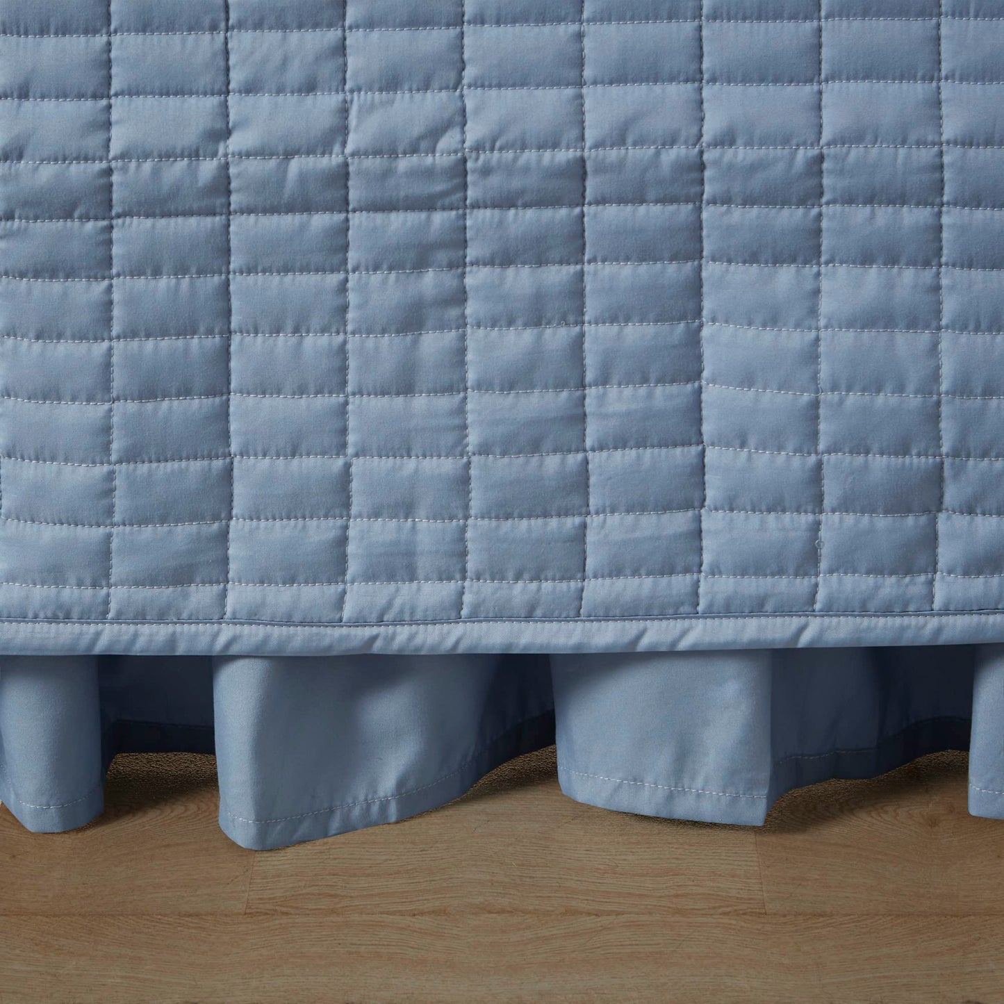 Comfort Spaces Daybed Cover- Luxe Double Sided -Quilting, All Season Cozy Bedding with Bedskirt, Matching Shams, 75'x39' Blue 5 Piece