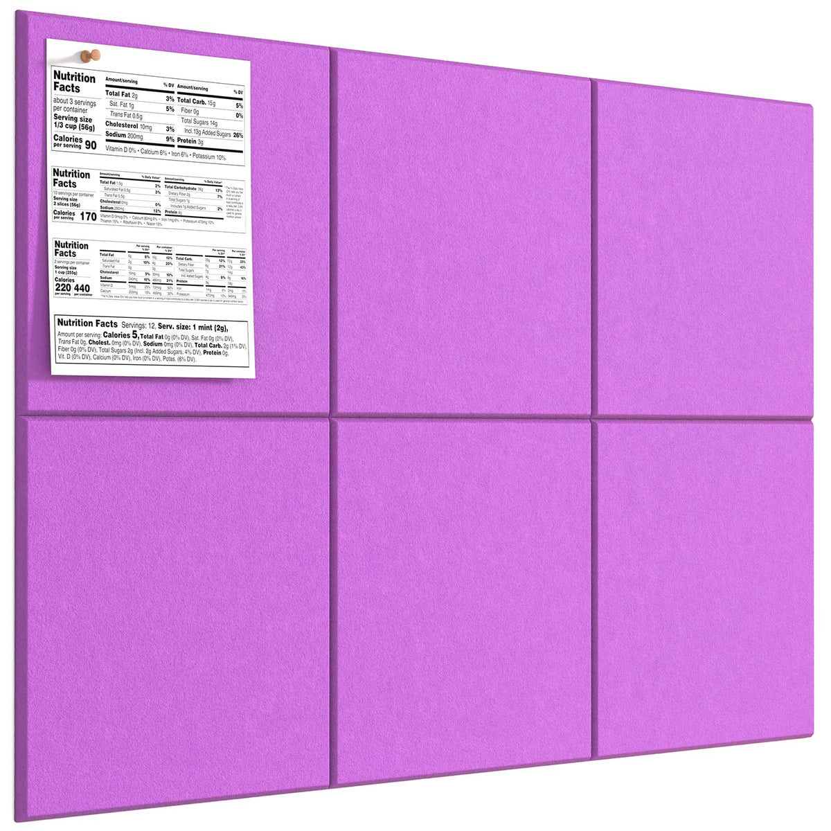 MaxGear Large Cork Board for Wall 36" x 24", Rose Pink Bulletin Board, 6 Pack Felt Wall Tiles with Pushpins, Cork Boards for Office Pin Board Tack Board Cork Boards