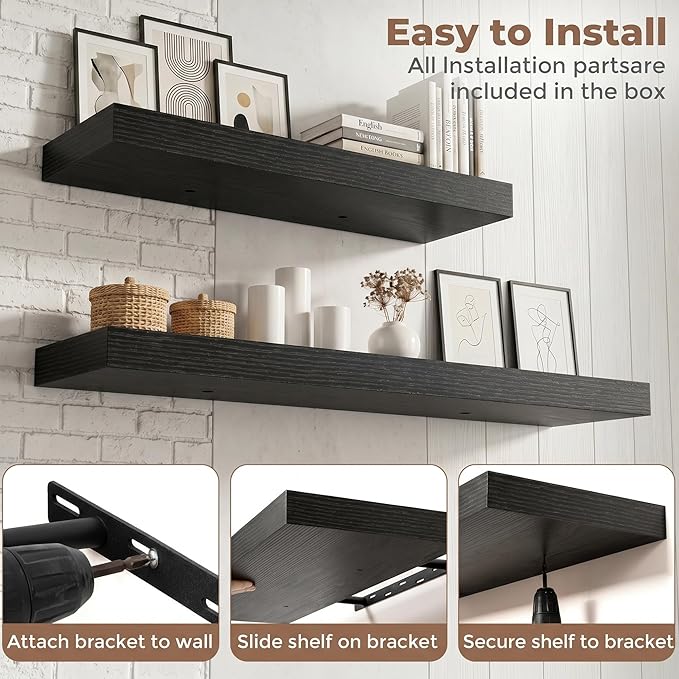 FLYJOE Floating Shelves for Wall, 48 Inch Floating Shelves Set of 1, Kitchen