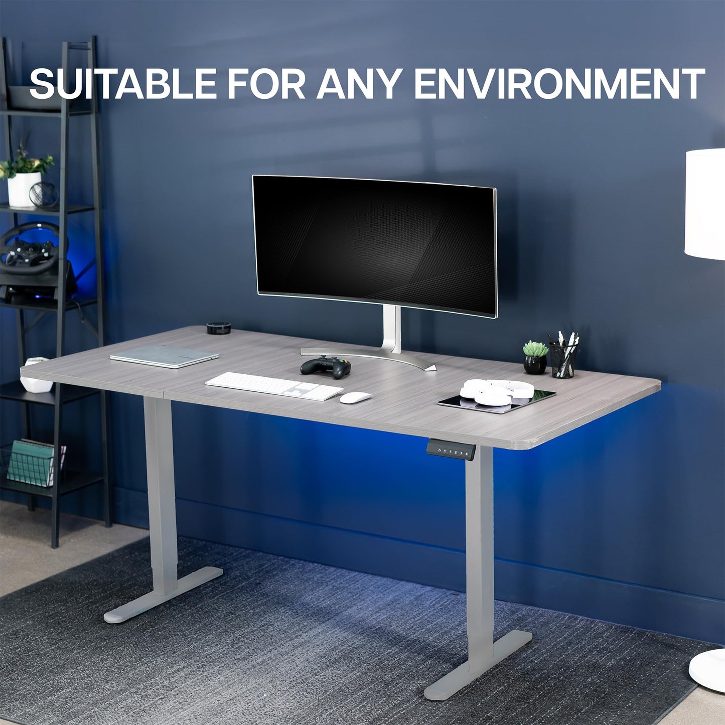 VIVO Electric 71 x 36 inch Standing Desk, Dual Motor Memory Controller Height Adjustment, E2B Series, Dark Gray Top Gray Frame, DESK-KIT-E2G7G-36