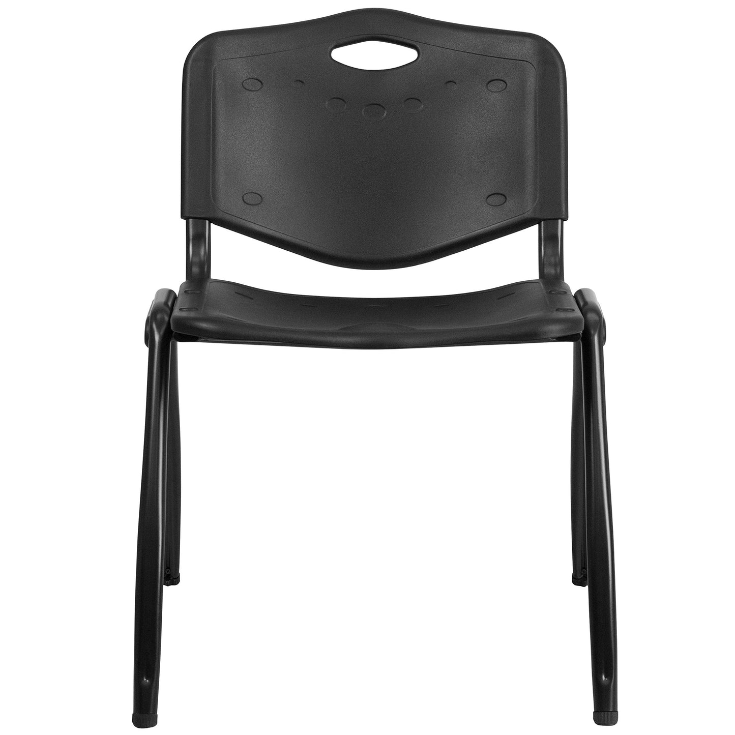Flash Furniture 5 Pack HERCULES Series 880 lb. Capacity Black Plastic Stack Chair