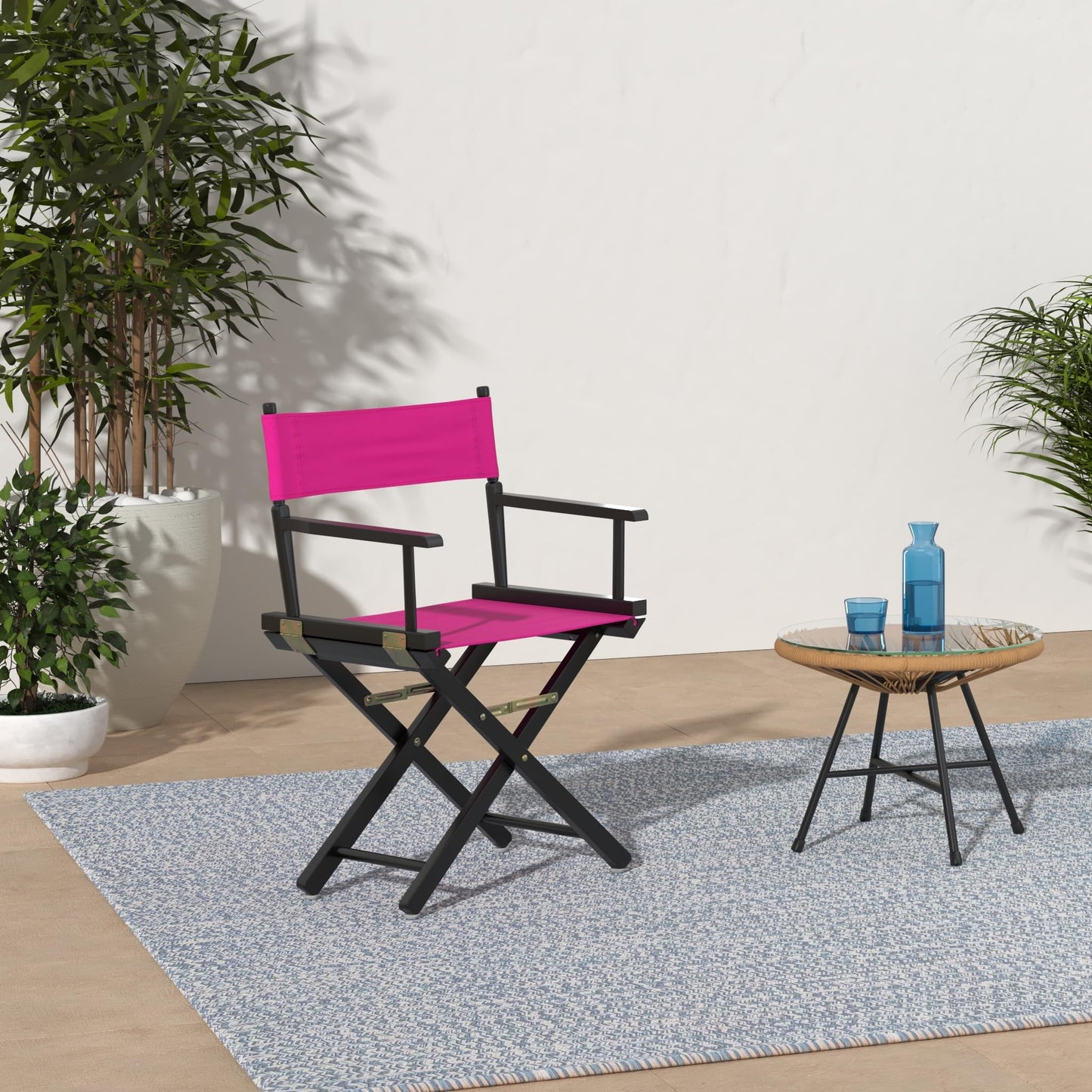 Casual Home 200-02/021-30 Director Chair 18" - Classic Height BlackFrame/Magenta Canvas