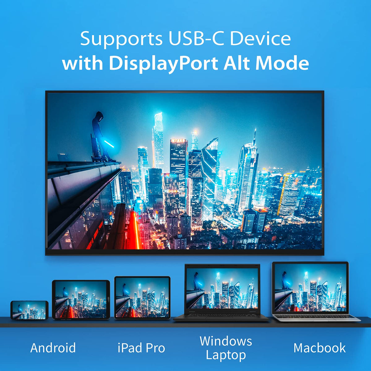 j5create ScreenCast USB-C to HDMI Wireless Display Transmitter and Receiver, Supports 1080p, Suitable for iPhone15, MacBook, iPad Pro, Chromebook, USB-C Laptops, and Android (JVAW62)