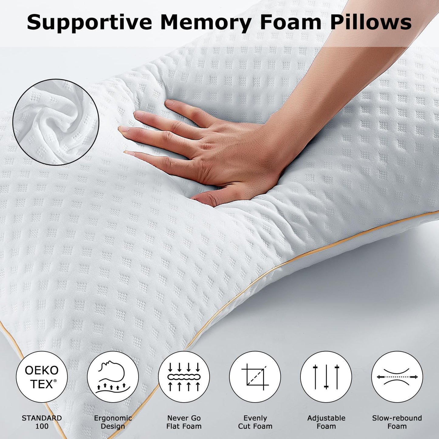 Sofslee Pillow King Size for Neck and Shoulder Pain, Adjustable Firmness Memory Foam King Pillows for Side Sleeper, Cooling Curved Bed Pillow for Sleeping with Washable Cover