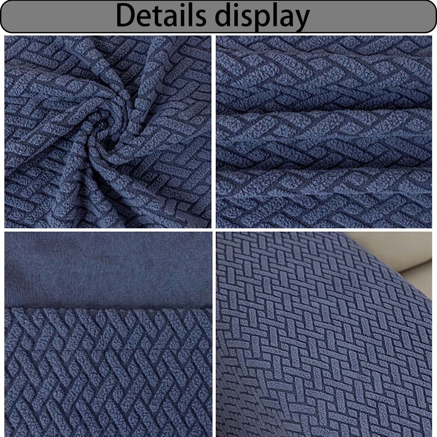 Couch Arm Covers & Arm Chair Covers Set of 2 - Stretch Sofa Armrest Protectors with Non-Slip Grip, Machine Washable Polyester Fabric for Recliner/Loveseat/Sectional (Blue,Medium-Set of 2)