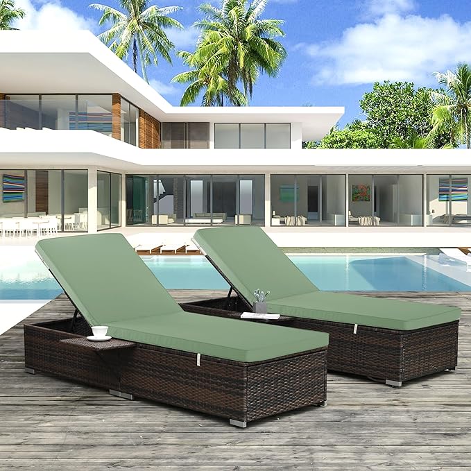 Chaise Lounge Cushion for Outdoor Furniture, Waterproof Fade and Tear Resistant