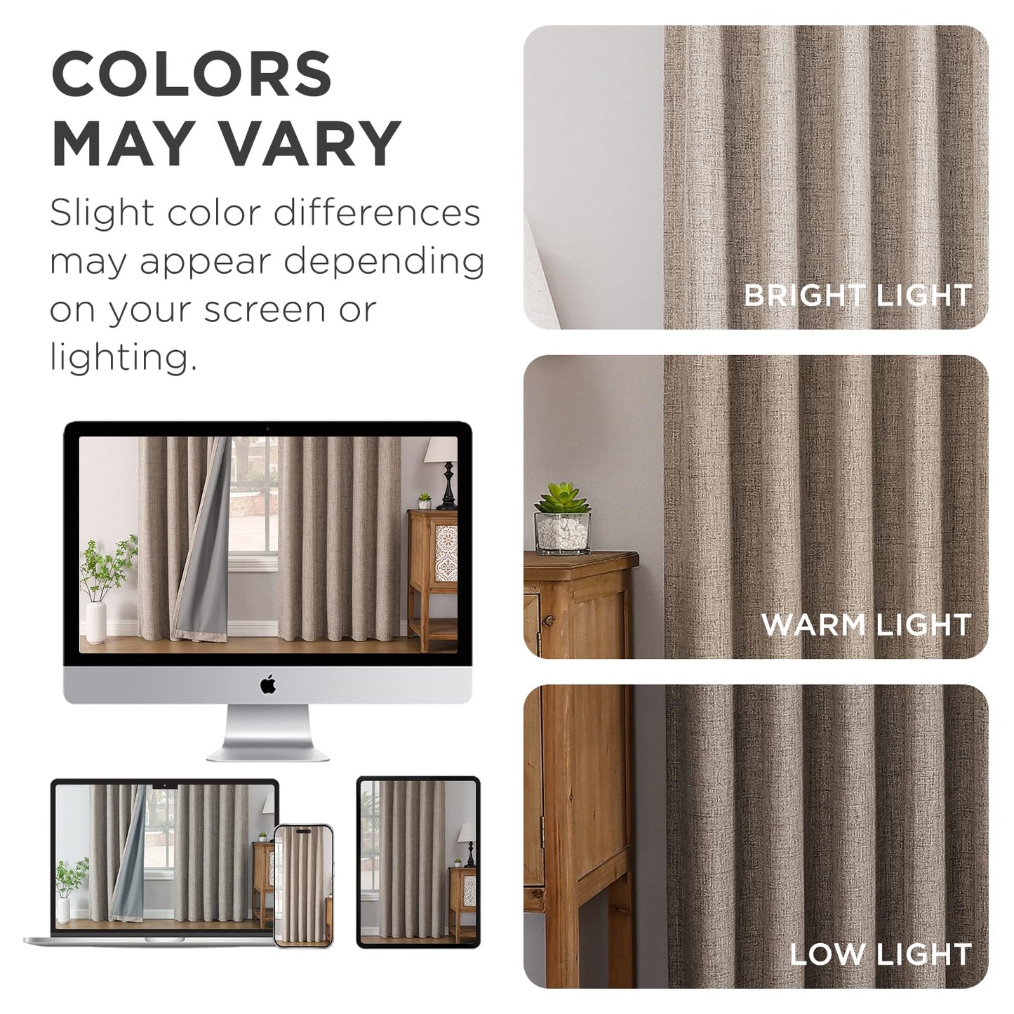 Joydeco Pinch Pleated Curtains - 100% Blackout for Bedroom, Linen Curtains 40" W x 90" L, Thermal Insulated 2 Panels Light Blocking Drapes, Back Tabs for Living Room