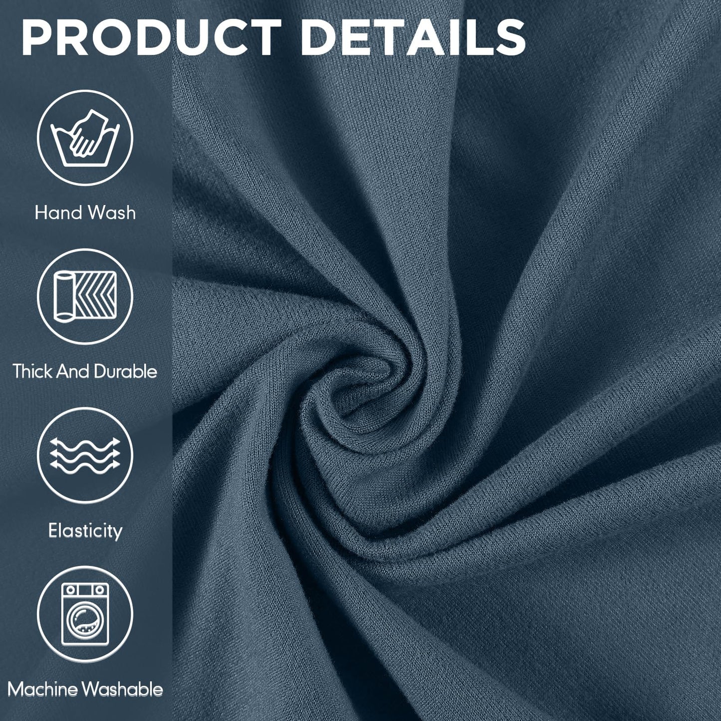 Peryiter 2 Pcs Sofa Covers Couch and Loveseat Covers Set Stretch Sofa Slipcover for Living Room Armchair Furniture Protector, Wrinkle Proof(Bluestone,Milk Silk)
