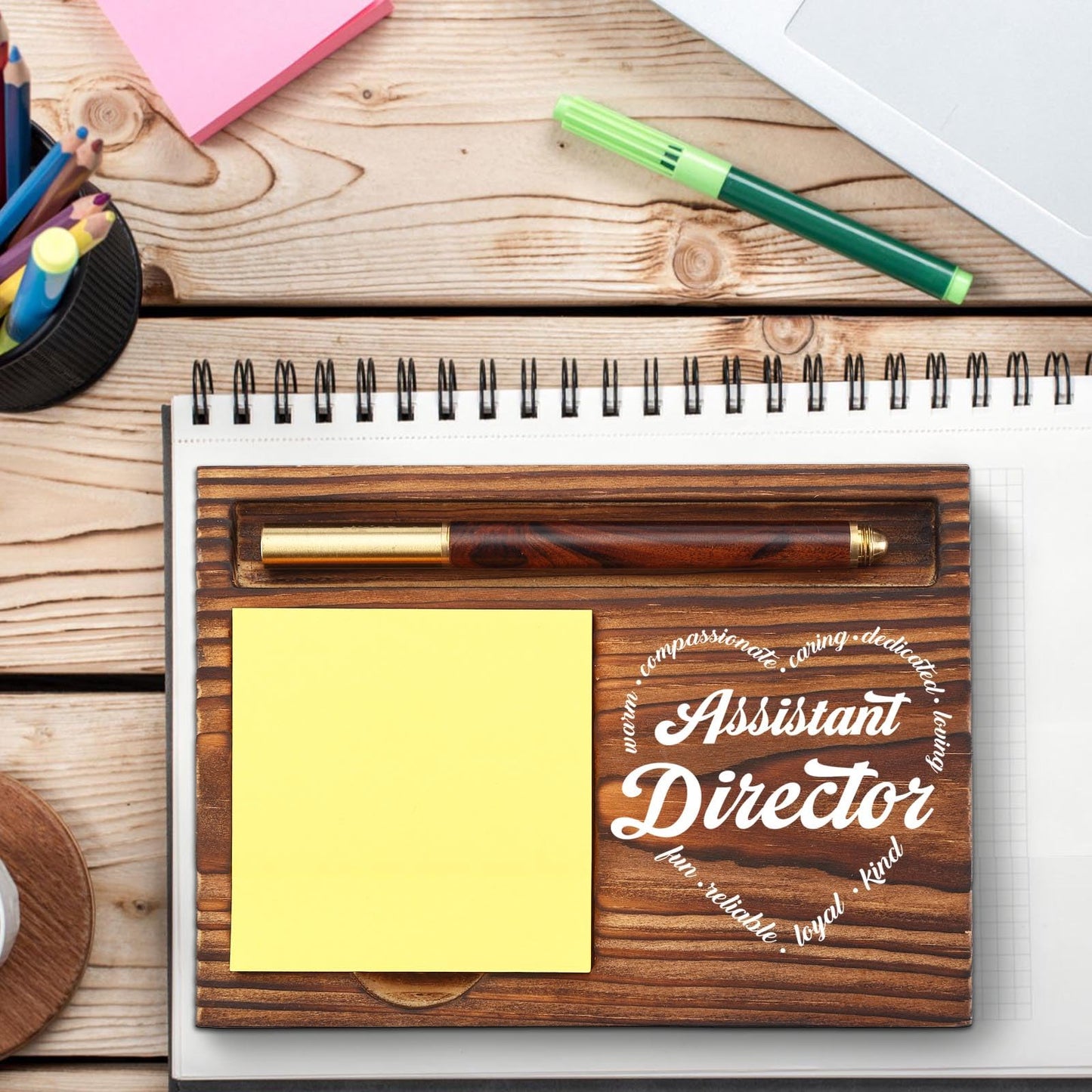 Assistant Director Sticky Note Holder, Thank You Gift for Director Coworker Teacher Assistant, Assistant Director Appreciation Gift Desk Self-Stick Note Pad Holders TZP43