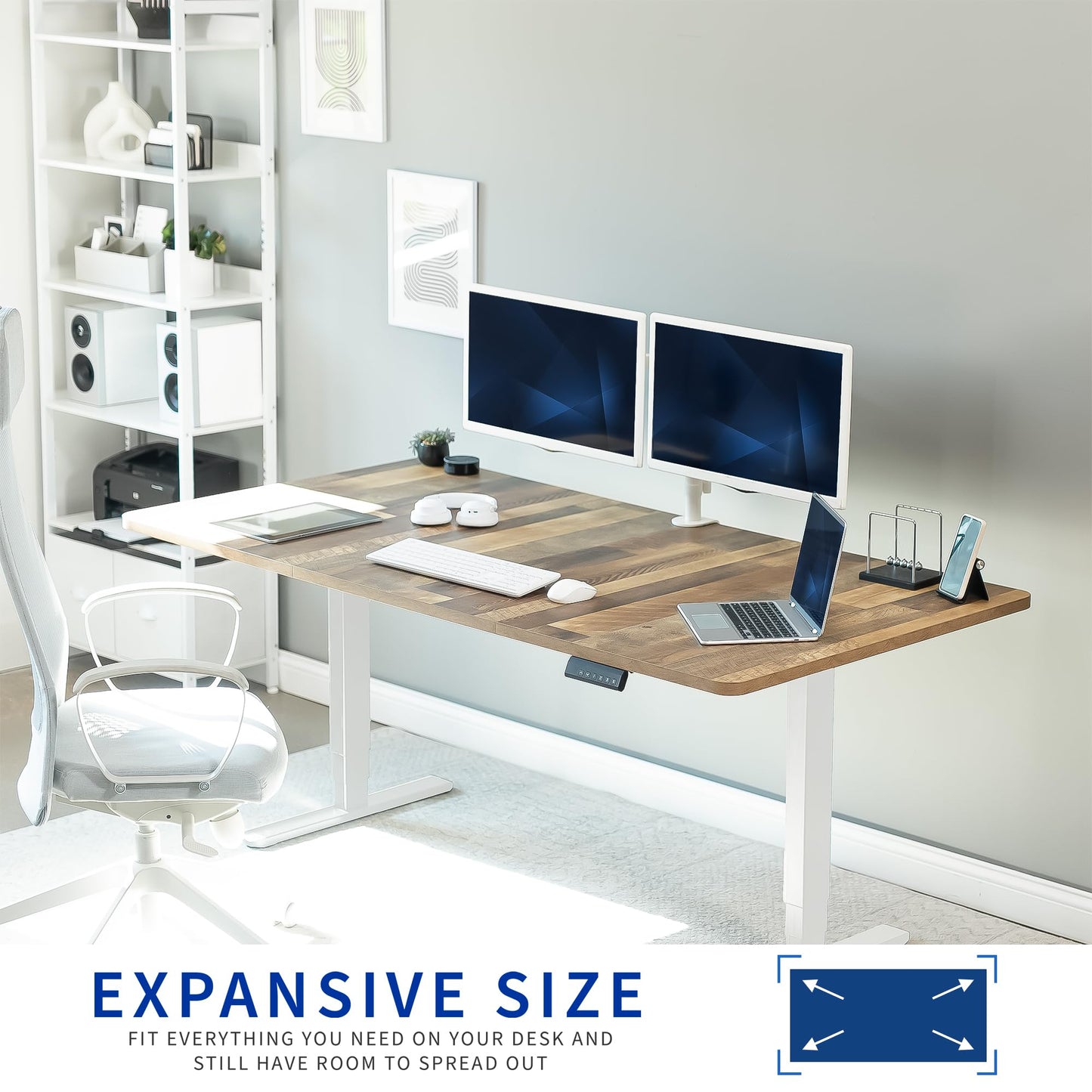VIVO Universal 71 x 36 inch Table Top for Standard and Sit to Stand Height Adjustable Home and Office Desk Frames, Reclaimed Wood Extra-Wide Desktop, DESK-TOP72-36P