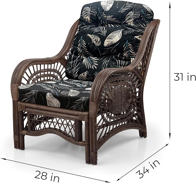 Malibu Lounge Living Accent Armchair Natural Rattan Wicker Handmade Design