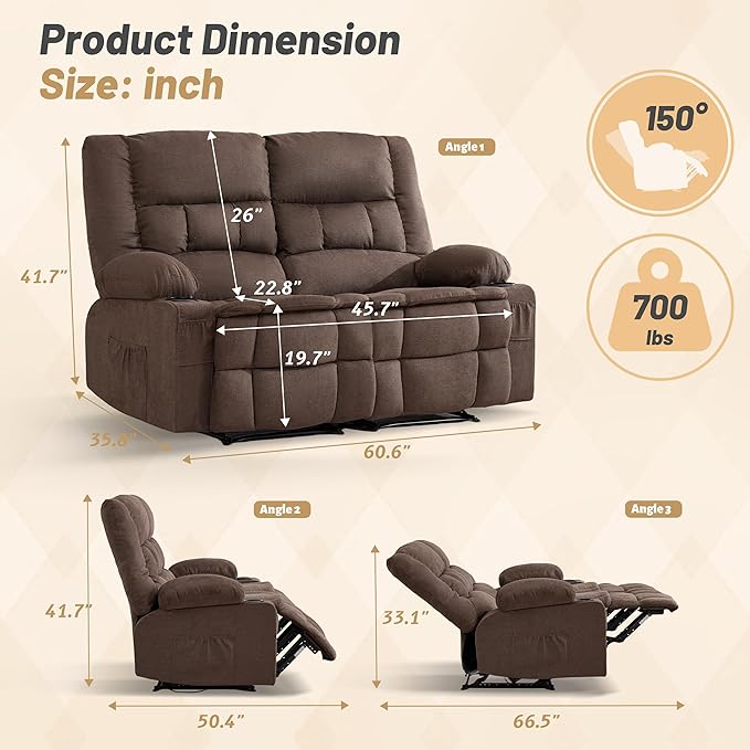 Loveseat Recliner Sofa, Big Large Reclining Sofa