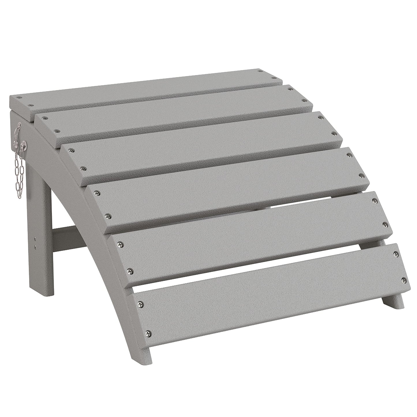 Sundale Outdoor Folding Plastic Adirondack Ottoman, All-Weather Adirondack Chair Footrest, Fade and Rust Resistant, Perfect for Outside Patio Garden Pool Yard Grey