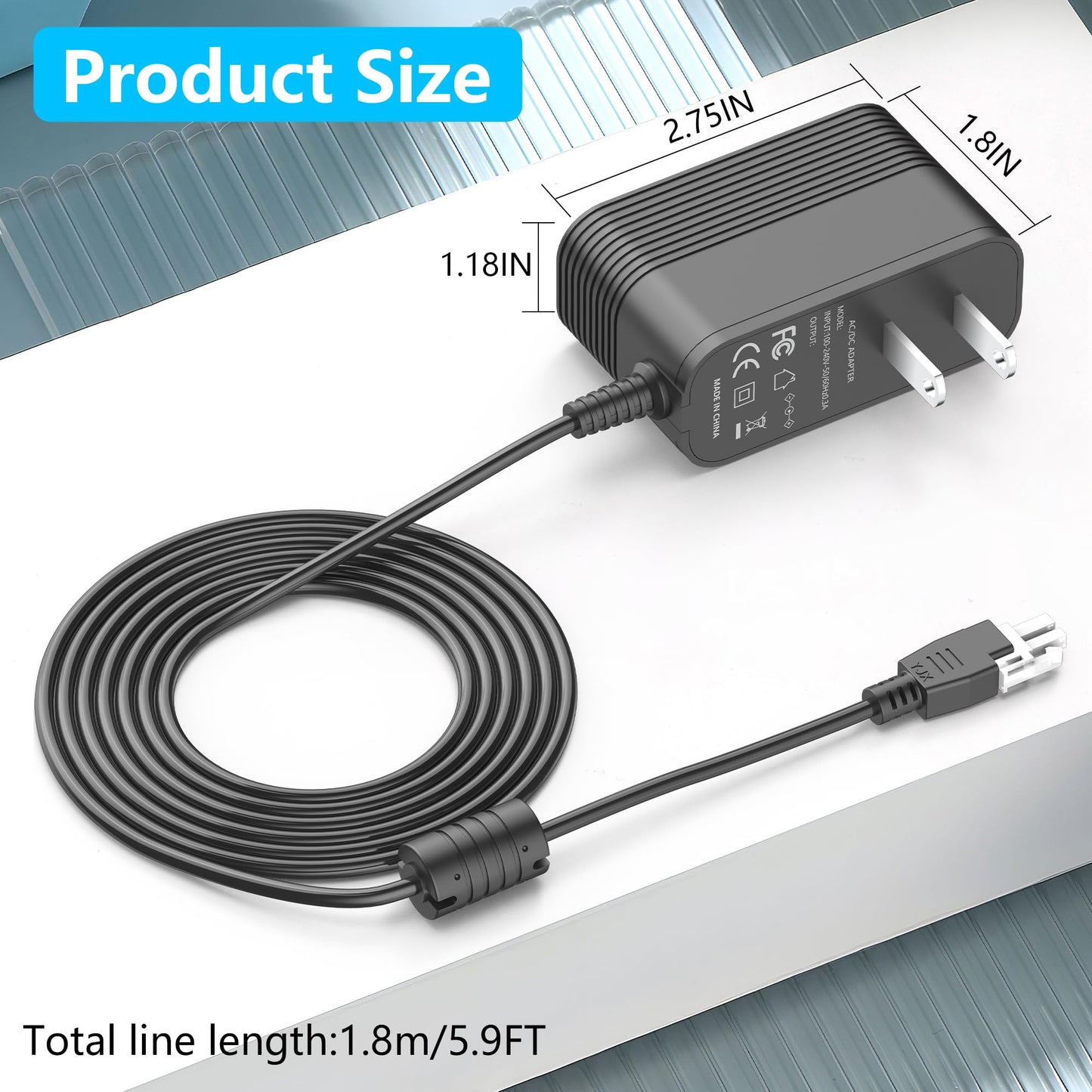12V 2A Power Cord for Adjustable Electric Standing Desk Only Replacement for 12V Standing Desk Single Motor Power Supply, Max 24W-Not for 29V
