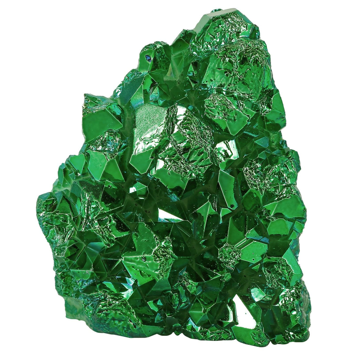 SUNYIK Green AB Titanium Coated Rock Quartz Cluster Irregular Crystal Geode Stone Specimen Decor for Home Office Meditation, 2.1-4.1"