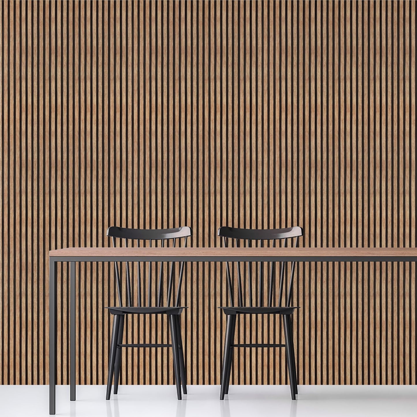Yun-aeon Natural Wood Peel and Stick Wallpaper Wood Slats - 17.3"x 120" Tan Self-Adhesive Waterproof Vinyl Removable Wall Paper for Wall Decor Bedroom