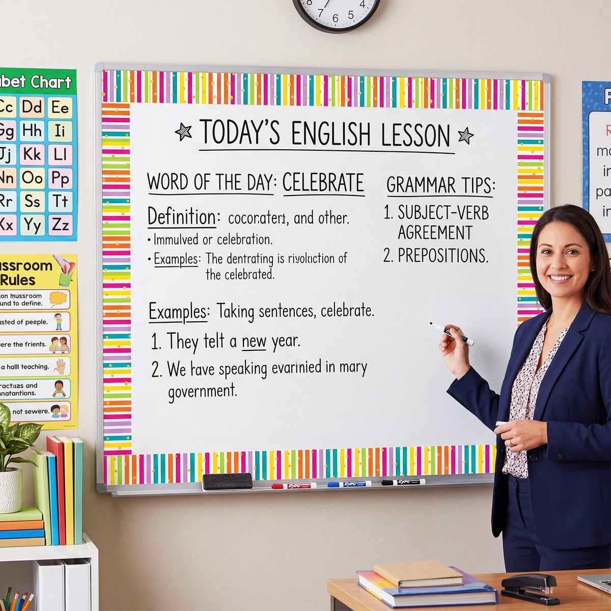 Tenceur 48 ft x 2.76 Inch Magnetic Borders for Whiteboard Decoration, Rainbow Polka Dot Stripes Magnetic Bulletin Board Border Set for Summer Classroom Office Chalkboard Poster Board Decor
