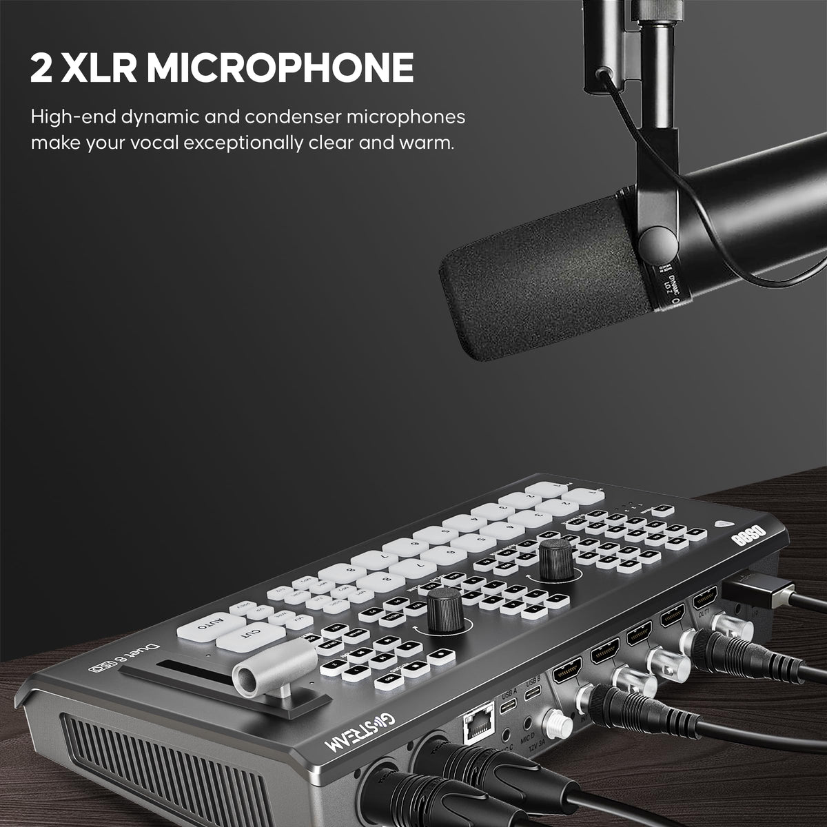 Osee GoStream Duet 8 ISO, 8 Channels Video Switcher with 4 4K-HDMI, 4 SDI, and 4 NDI HX/ 4 SRT/ 4 RTMP/ 2 Webcam. 2 XLR Audio, 8 Layouts, Isolated Recording, Podcast Unit for YouTube, Facebook