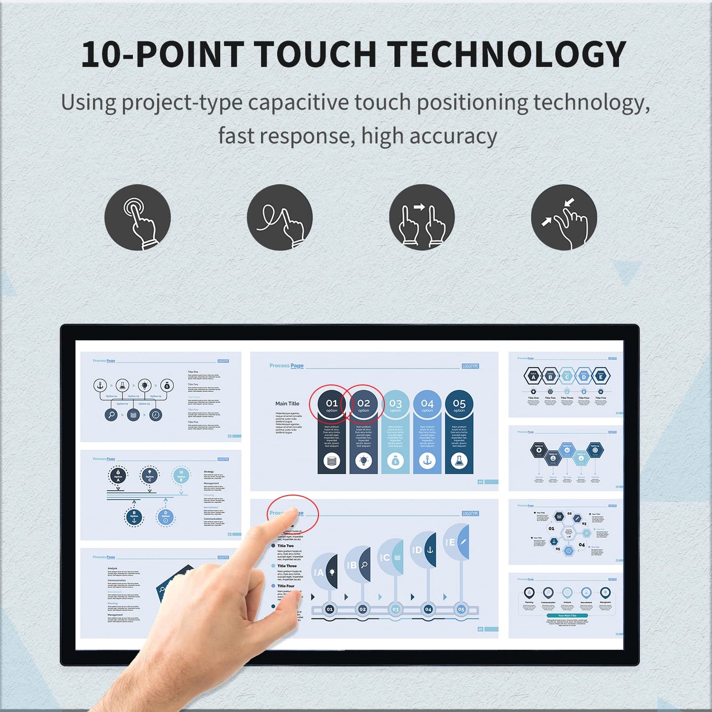 TouchWo 32 inch Interactive Touchscreen Whiteboard, Smart Board with 16:9 Display 1080P, Android 14 Touchscreen Electronic Whiteboard for Office and Classroom, RAM 8G & ROM 128G