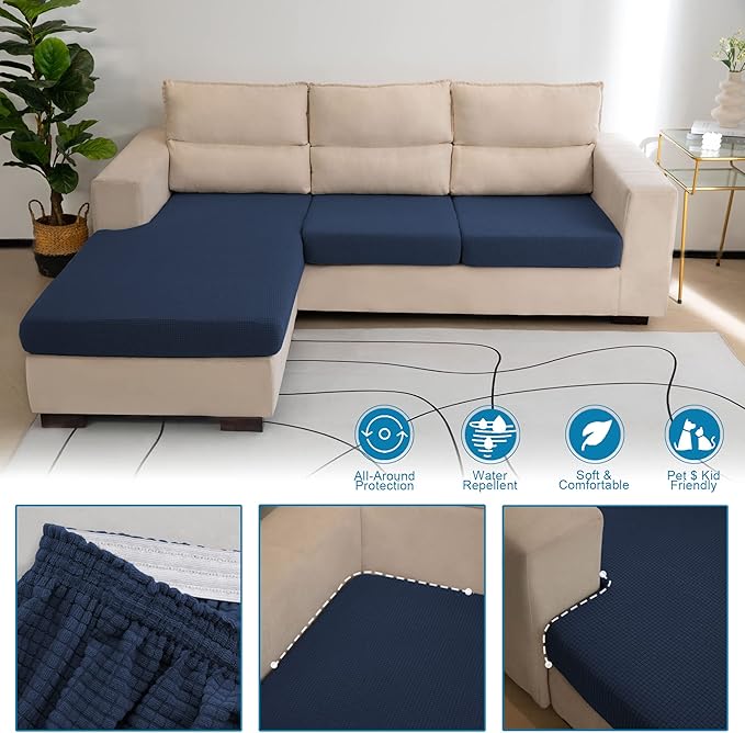 Water Repellent Sectional Couch Cushion Covers L Shaped Sofa