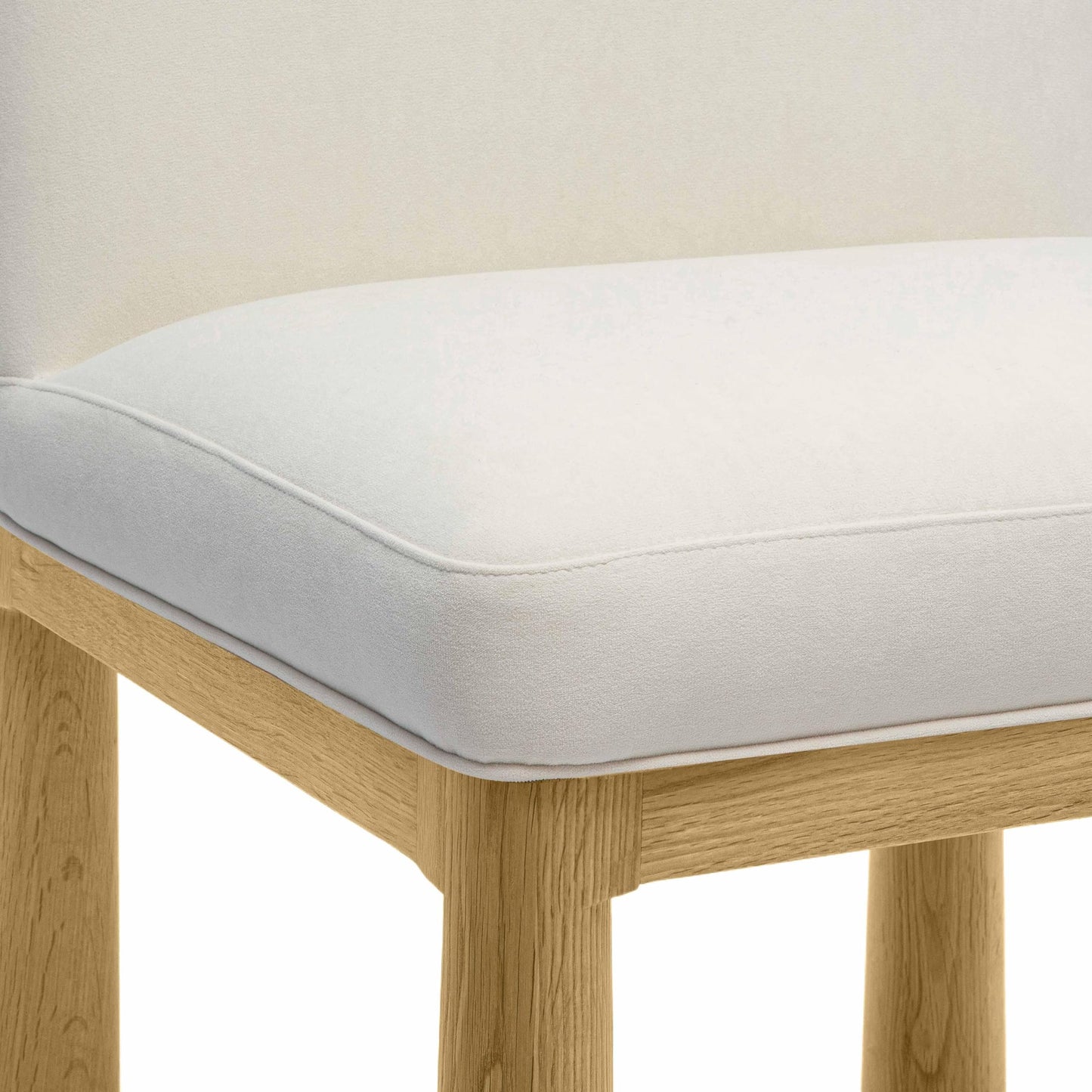 Tov Furniture Tiara Cream Velvet Oak Dining Chair