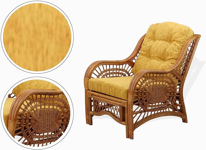Malibu Lounge Living Accent Armchair Natural Rattan Wicker Handmade Design