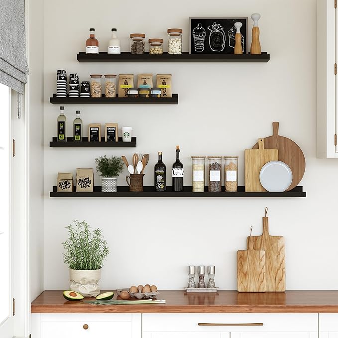 Floating Shelves for Wall, 36 inch Wood Floating Shelves Set of 2, Picture