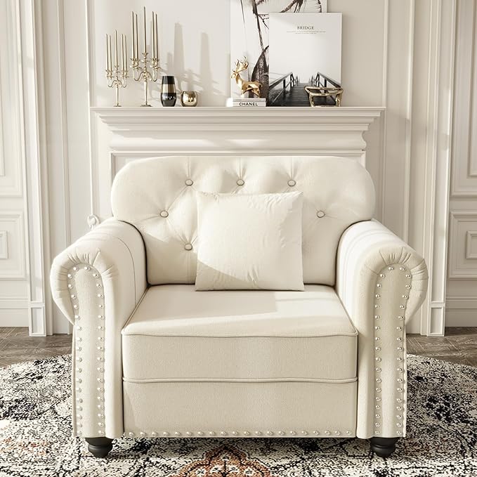 KEIKI 41" Velvet Chesterfield Sofa