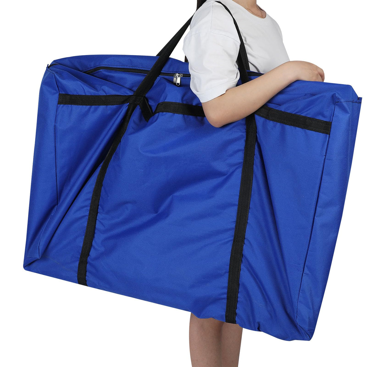 Paterr Trifold Poster Board with Storage Bag, Hook and Loop Fabric, Foldable 3 Panel Presentation Board for Science Fair and Exhibitions(Dark Blue,72 x 36 Inch)