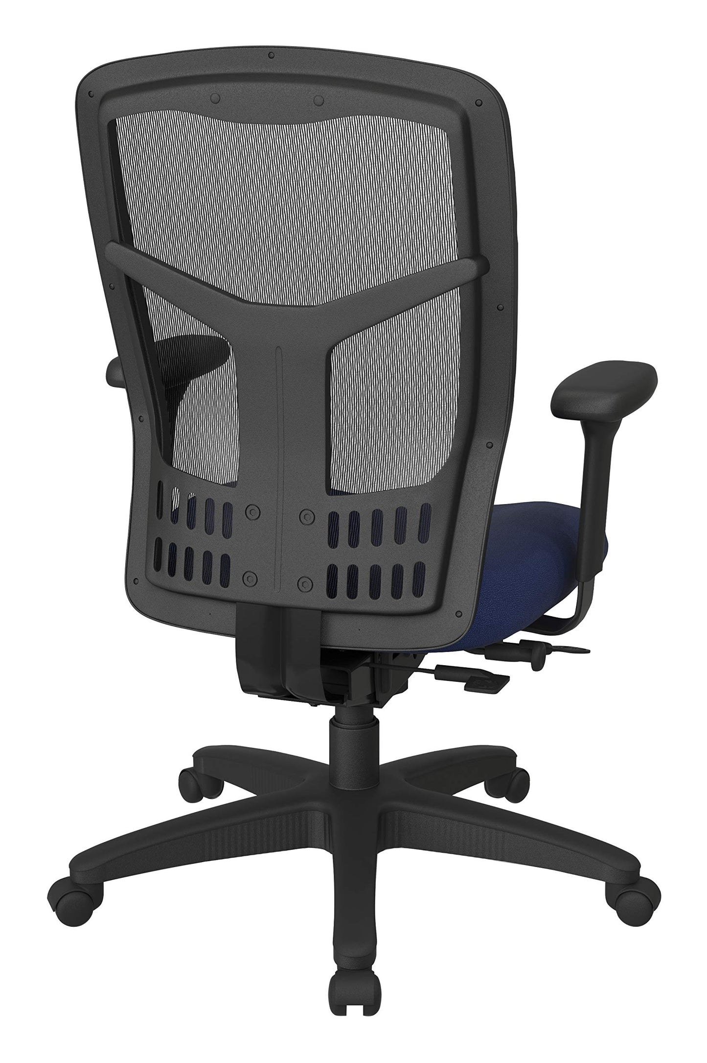 Office Star ProGrid High Back Manager's with Adjustable Seat Height, 2-to-1 Synchro Tilt Control and Seat Slider, Icon Navy Blue Fabric