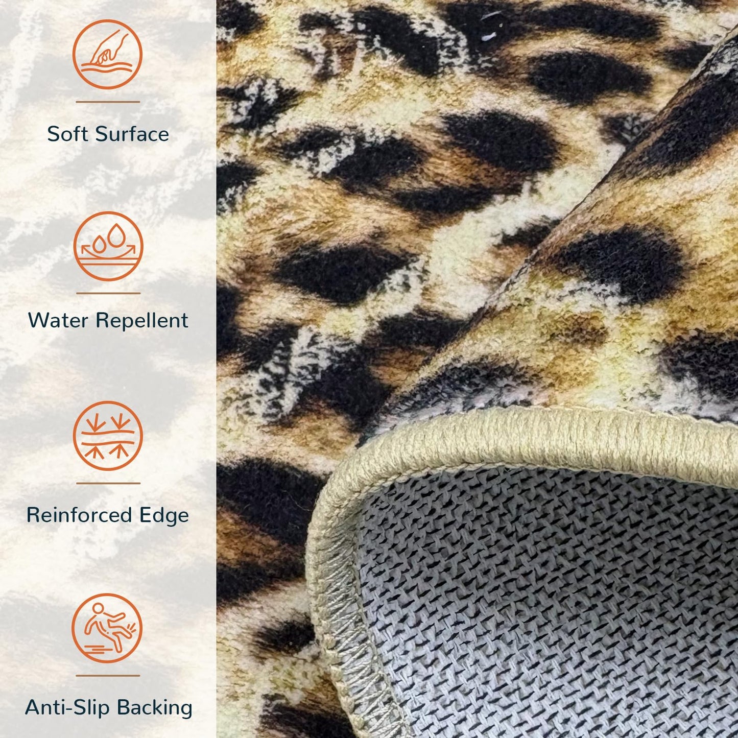 BESTSWEETIE Area Rug 8x10 Rug Machine Washable Non-Slip Low Pile Print Pattern Western Rug for Living Room Bedroom Entryway Tribal Series-Dark/Leopard