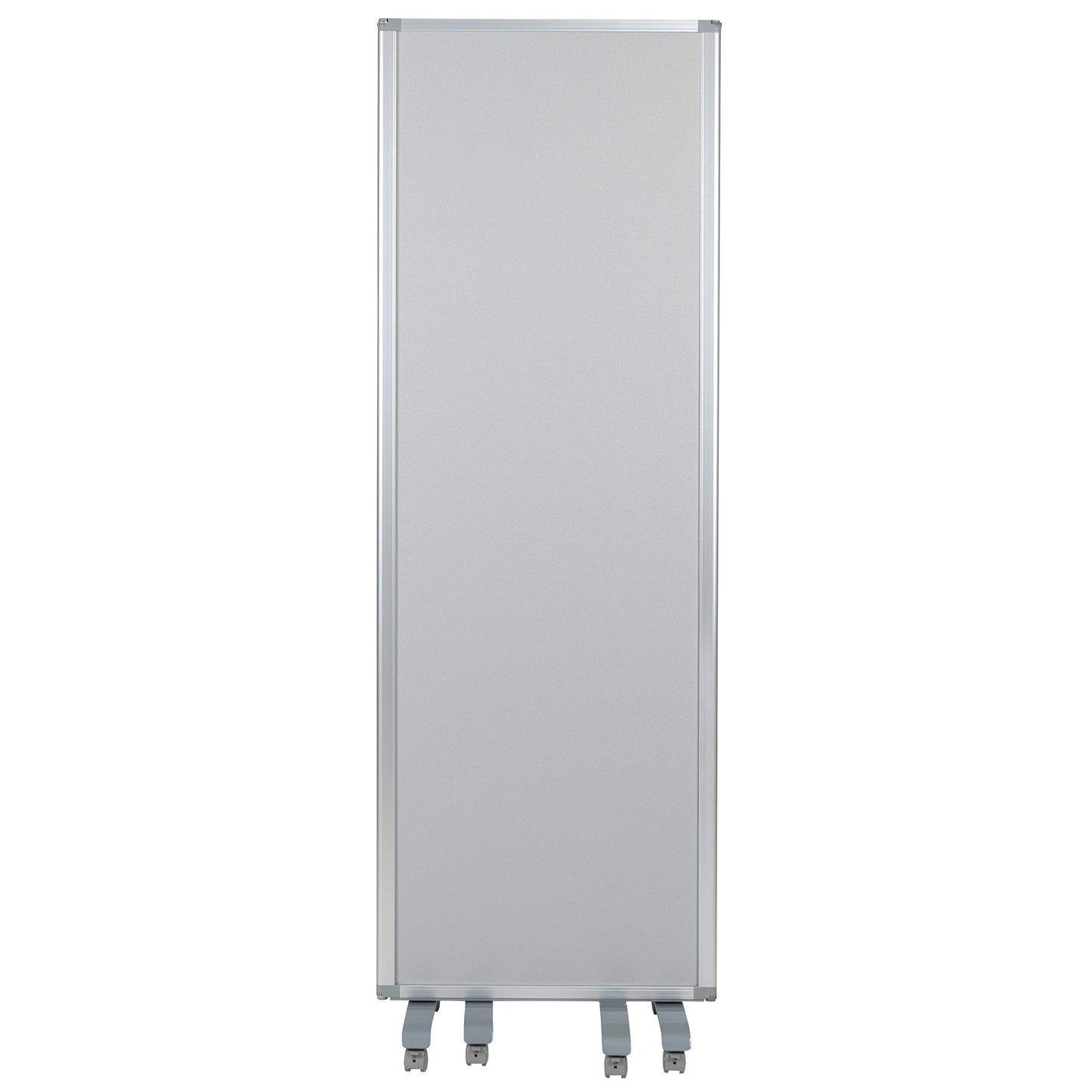 Flash Furniture Raisley 3-Section Mobile Magnetic Whiteboard and Cloth Partition, Rolling Dry Erase Board Room Divider, 72"H x 24"W
