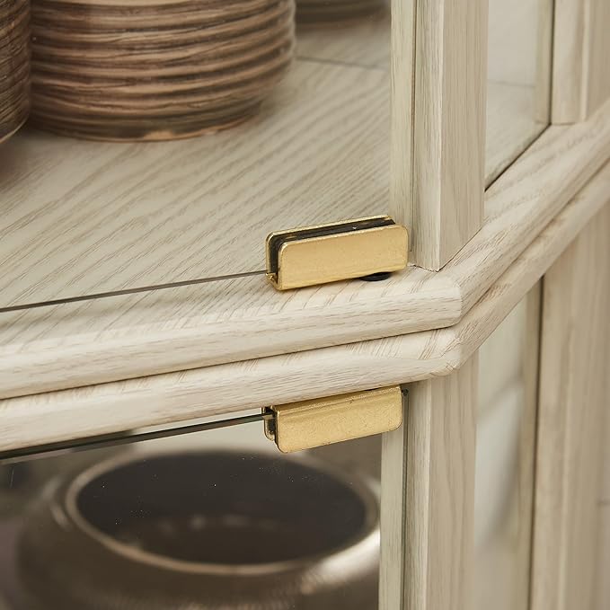 Corner Curio Cabinet, 150lbs Heavy Duty Glass Display Cabinet
