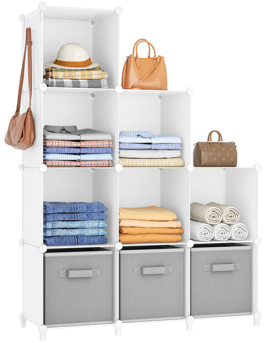 HOMIDEC 9 Cube Storage Organizer, Cubes Shelves for Living Room, Bedroom, White