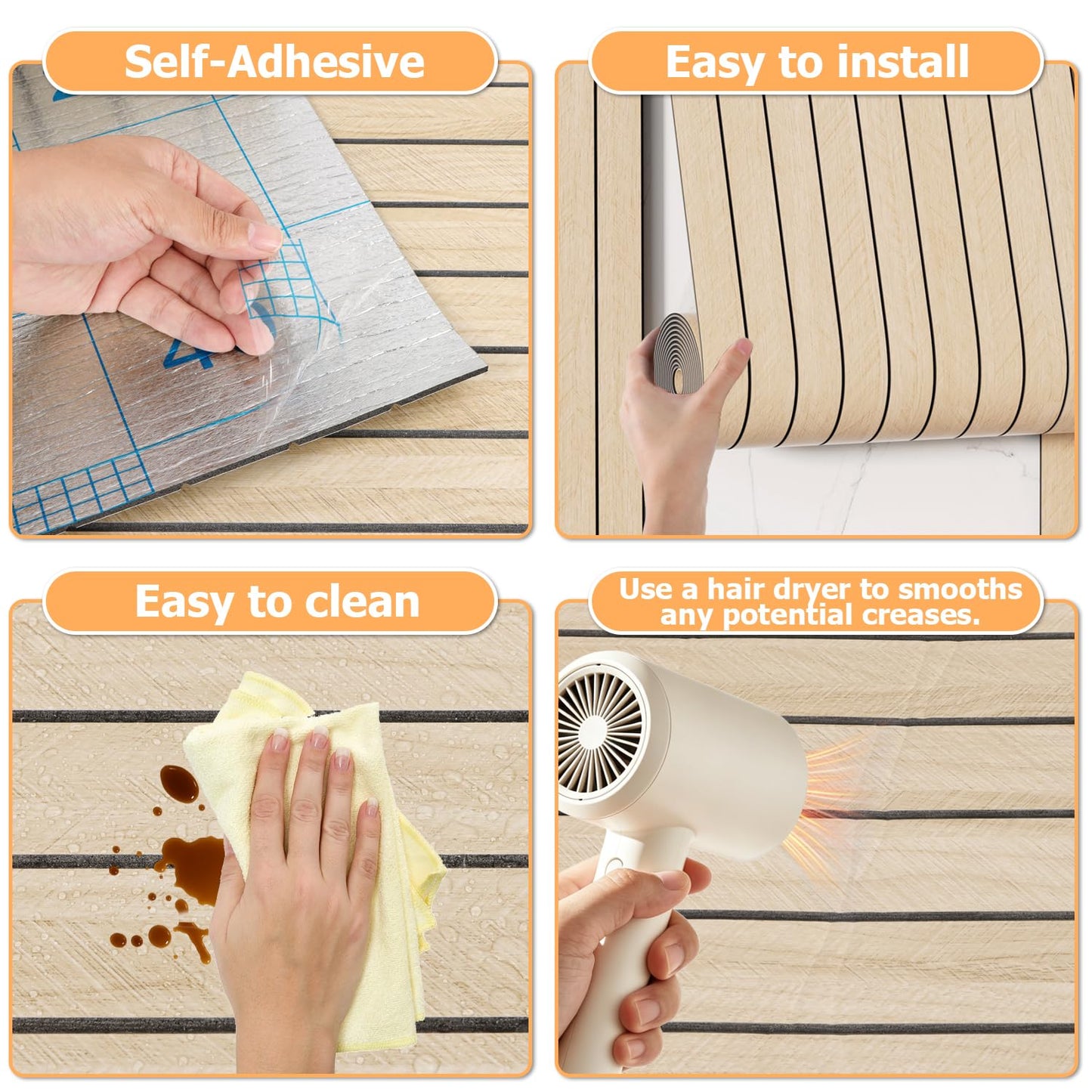 Arthome Peel and Stick Slat Wall Panels 15.7 "x120,Self-Adhesive PVC Wood Grain Wallpaper Panel,3D Thick Faux Soundproof Backsplash Accent Wall Tile for Walls & Furniture (Beige- Coverage 13 Sq.ft)