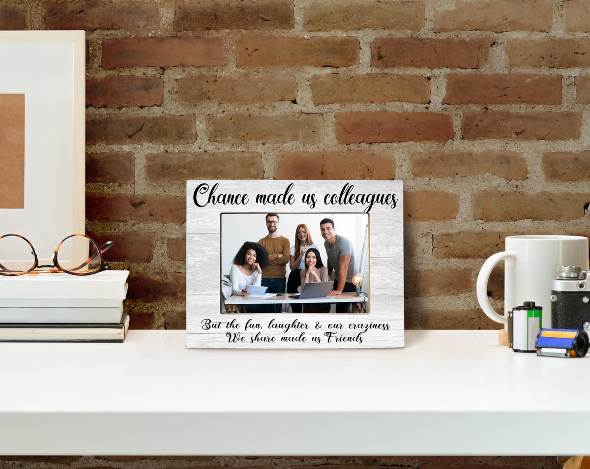 XDFVL Chance Made Us Colleagues Picture Frame, Desk Picture Frames for Office, Picture Frames for Desk at Work, Appreciation Gifts for Coworkers, Employee Appreciation Gifts, Photo Frame 8x10