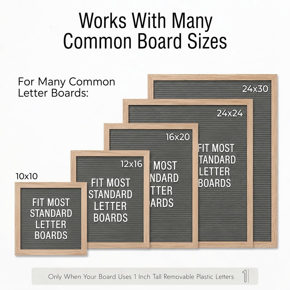 1 Inch Plastic Letter Board Letters, 312 PCS White Replacement Letters and Numbers, Compatible with 1-Inch Letter Grooves for Felt and Directory Boards, Letters Only