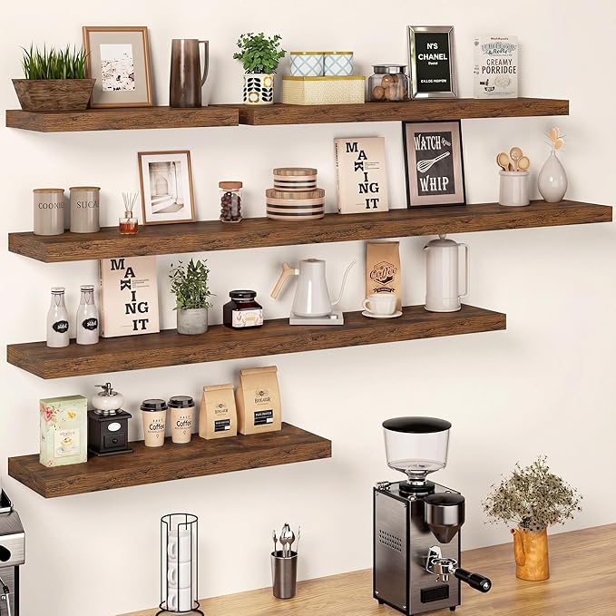 55 Inch Floating Shelves, 12 Inch Deep Floating Shelves