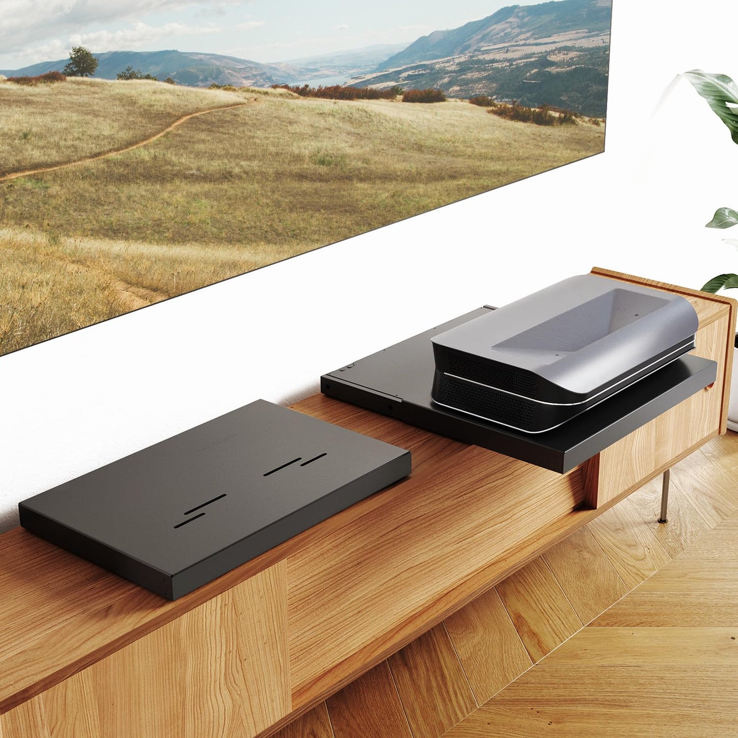 NothPJ NothingProjector Motorized Sliding Tray for Ultra Short Throw Projector, Intelligent Slider for UST Laser TV | Extend to 150" | Automatically Retractable Telescopic | Syncs Projector's Power