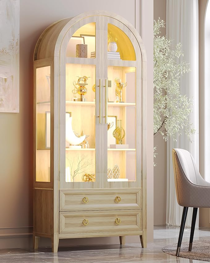 Vlsrka 71" Arched Curio Cabinet