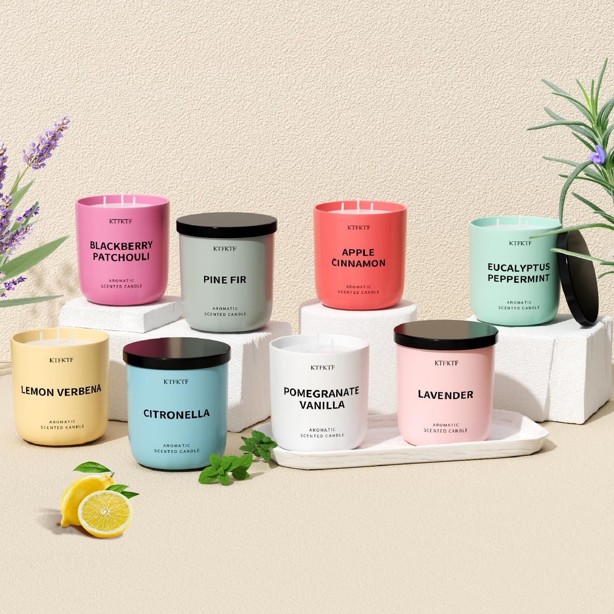 KTFKTF BlackBerry Patchouli Scented Candle for Home, 14.1oz 80 Hour Long Lasting Aromatherapy Candles for Focus & Balance, Non-Toxic Essential Oil & Soy Wax | Fruity-Spicy Earthy Fragrance