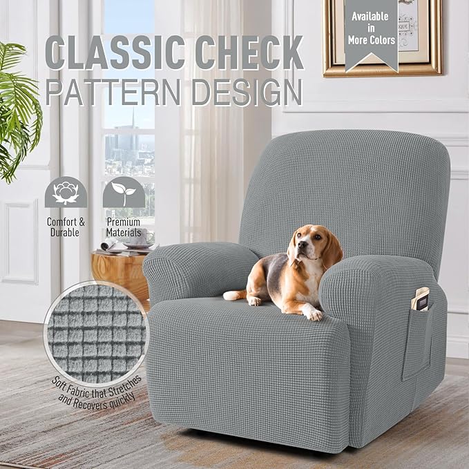 TAOCOCO Oversized Recliner Chair Covers, 1 Seater Streach Recliner Covers Soft