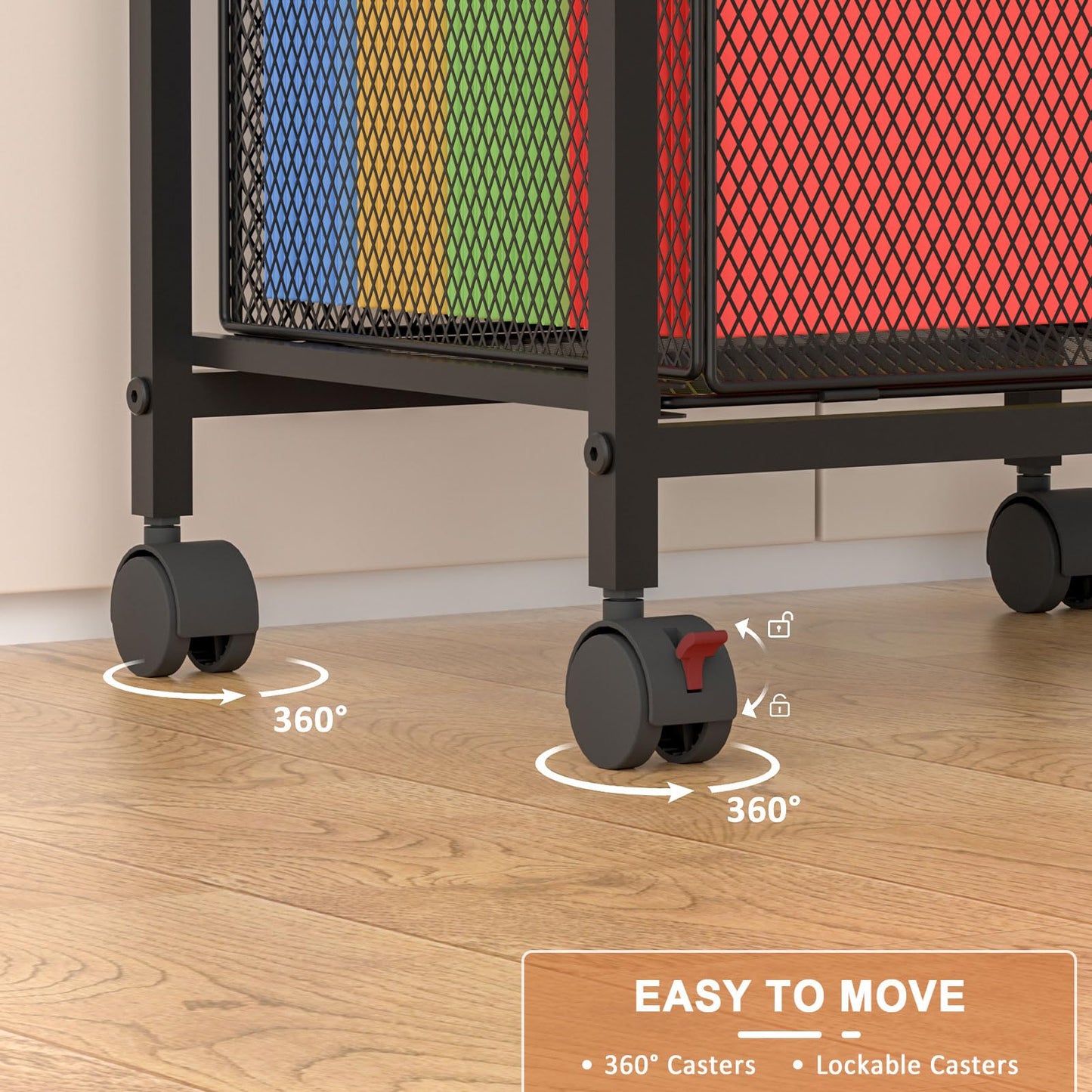 Tiaoheka Rolling File Cabinet with Adjustable Dividers, Mobile Filing Cabinet with 2 Storage Drawers on Lockable Wheels, Hanging File Organizer Beside Under Desk for Office, Home（Patent Pending）