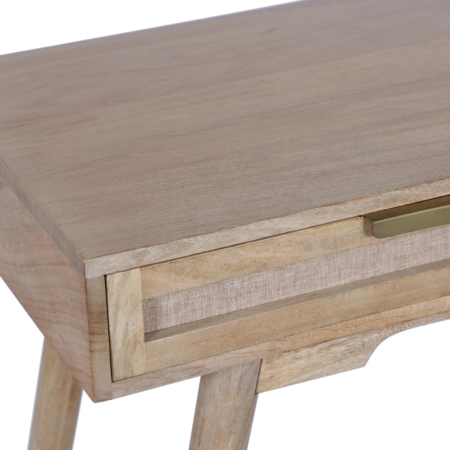 Casartis Living Mid-Century Modern Linen 2-Drawer Desk (Wheatfield)