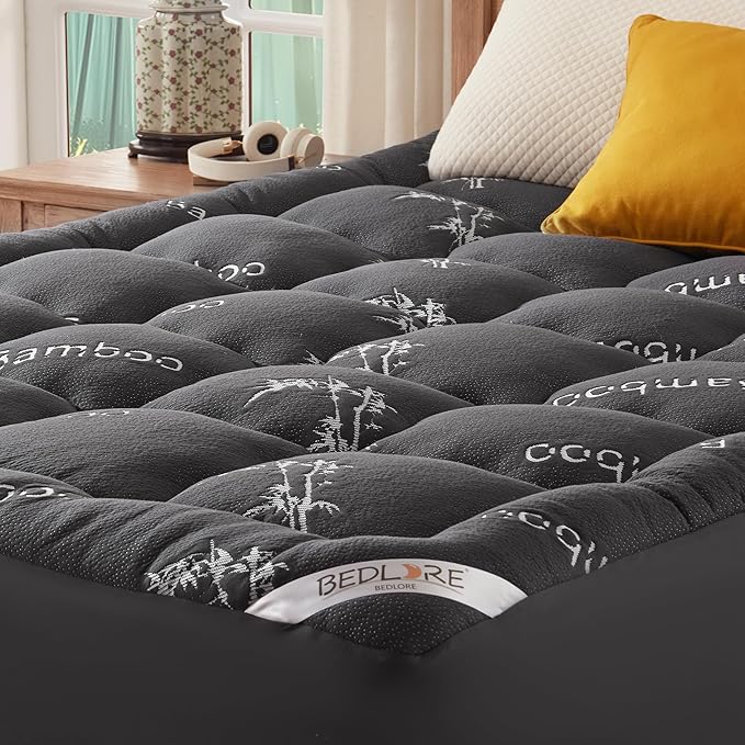 BEDLORE Twin Mattress Topper Viscose Derived from Bamboo, Thick Pillow Top