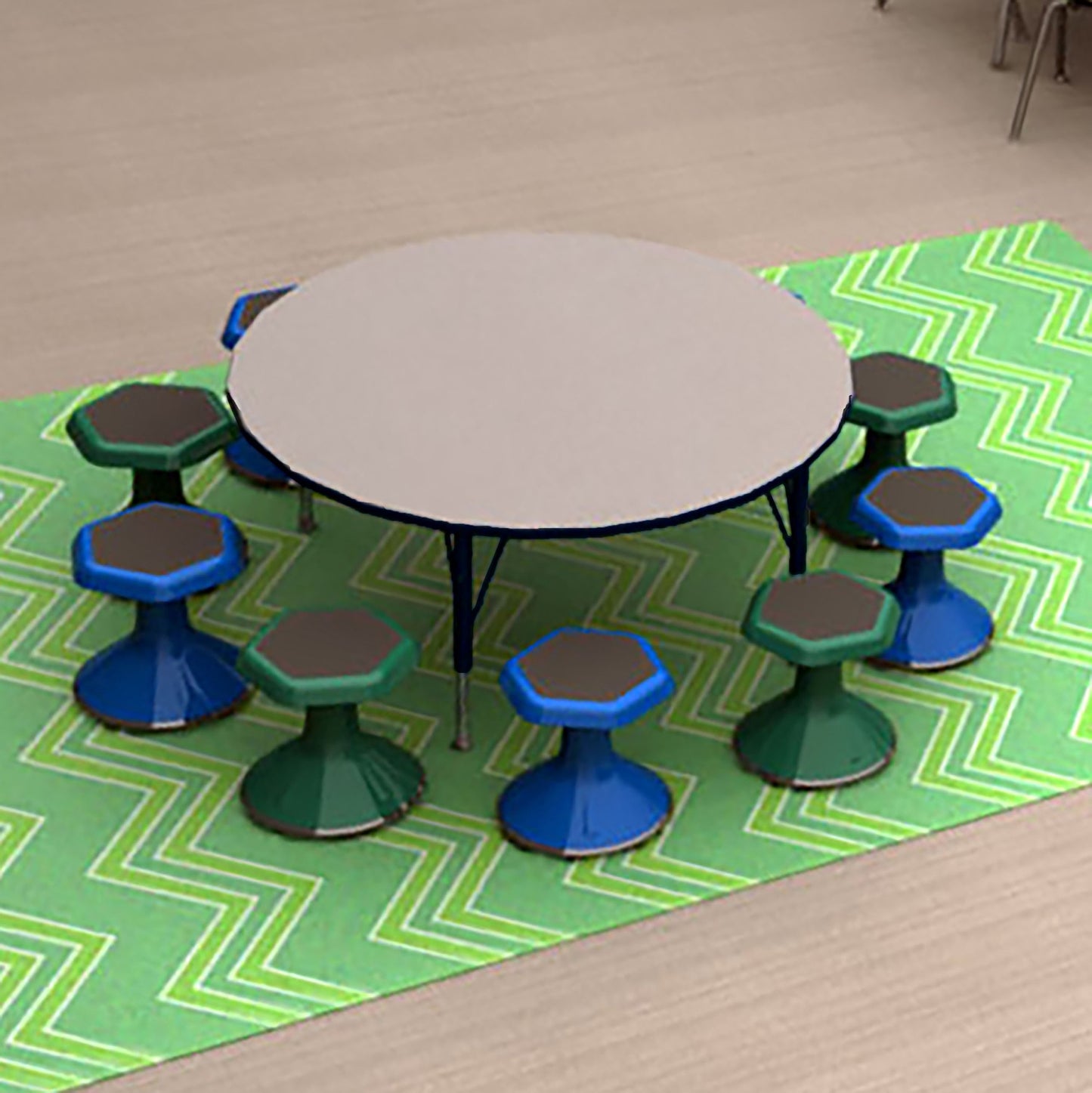 Norwood Commercial Furniture Adjustable Height Classroom Activity Table for Kids & Adults, Round Activity Table for School and Home, 60" D x 60" W x 30" H, Gray/Black